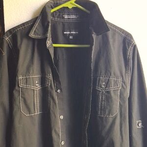 Michael Brandon Black Shirt Jacket for Men